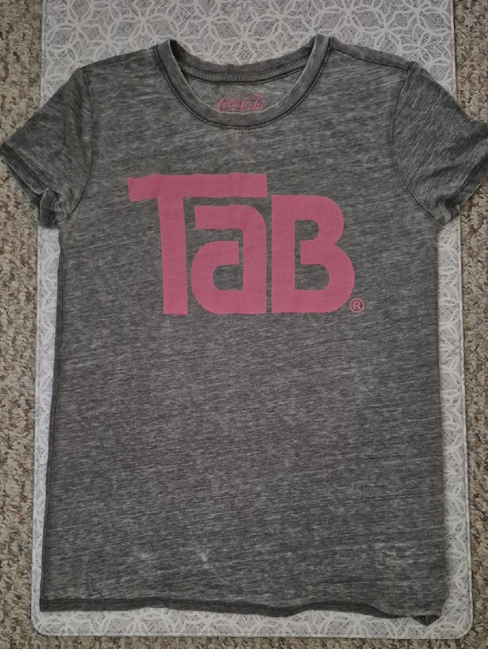 Lucky Brand Gray Tee with Pink "TaB" logo